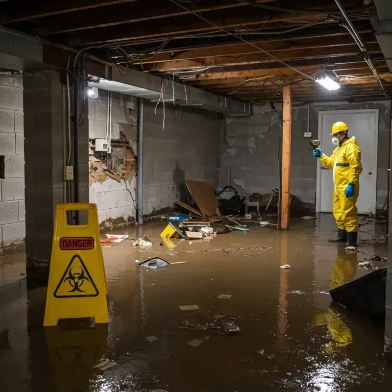 Flooded Basement Electrical Hazard in Bloomer, WI Property